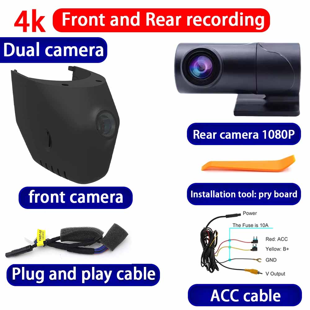 for Hongqi H7 Facelift 2016 2017 2018 2019 2020 2021 HUD 4K Dash Cam Wifi Camera Video Recorder
