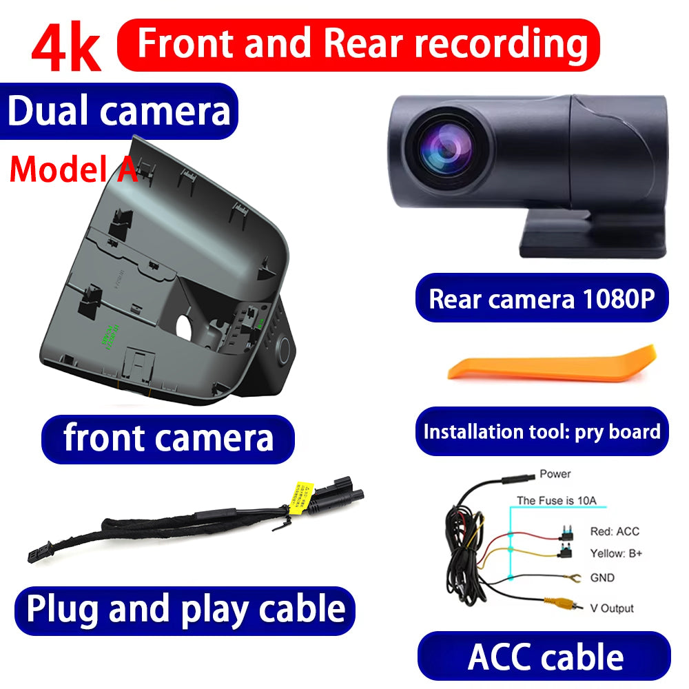 for Hongqi HS5 Facelift 2023 2024 2025 4K Dash Cam Wifi Camera Video Recorder