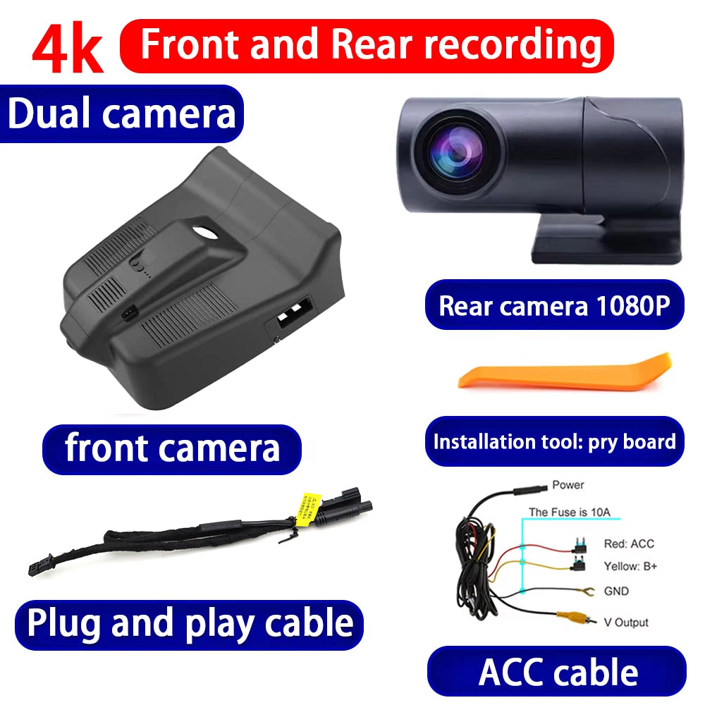 for Hongqi HQ9 Bestune M9 2022-2025 HUD 4K Dash Cam Wifi Camera Video Recorder