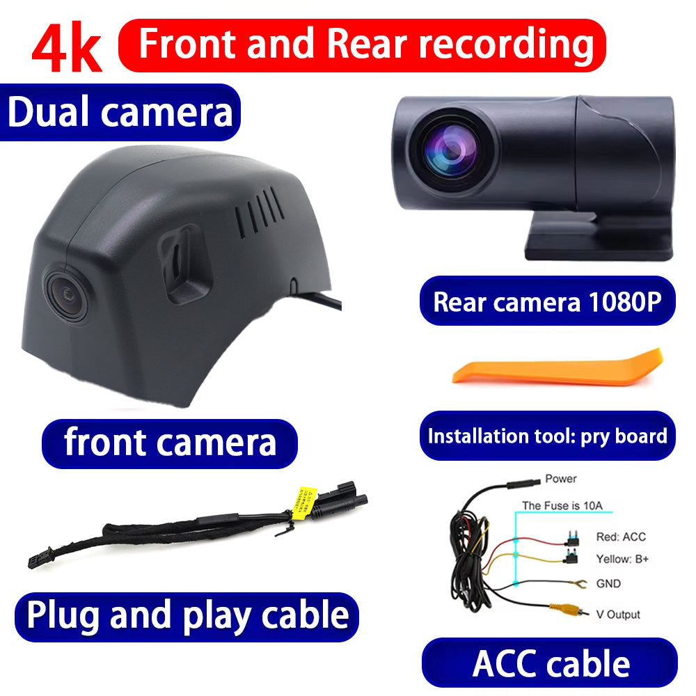 for Hongqi H6 2023 2024 2025 HUD 4K Dash Cam Wifi Camera Video Recorder