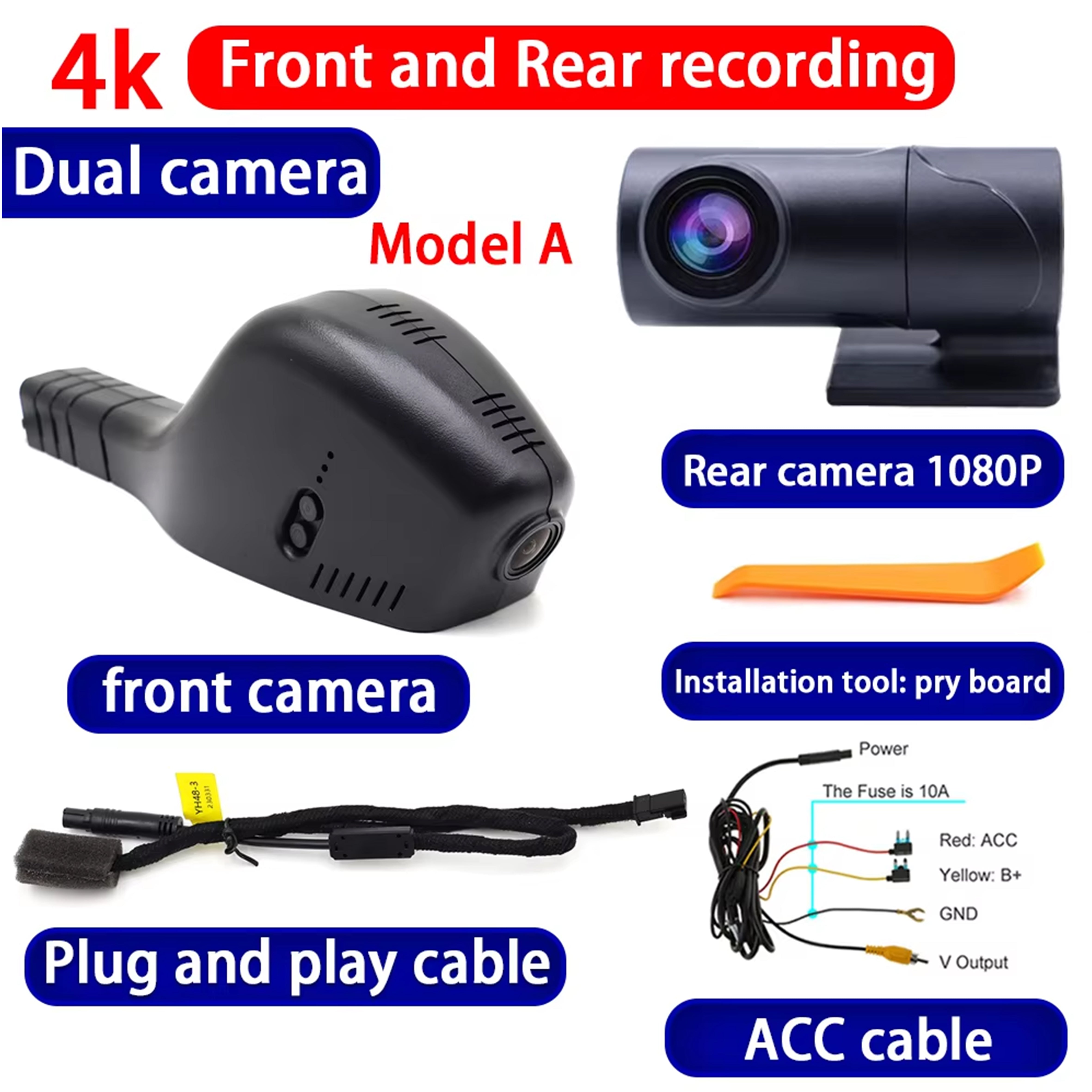 for Skoda Fabia Roomster Praktik Superb B5 B6 Slavia Kamiq Kushaq 4K Dash Cam Wifi Camera Video Recorder