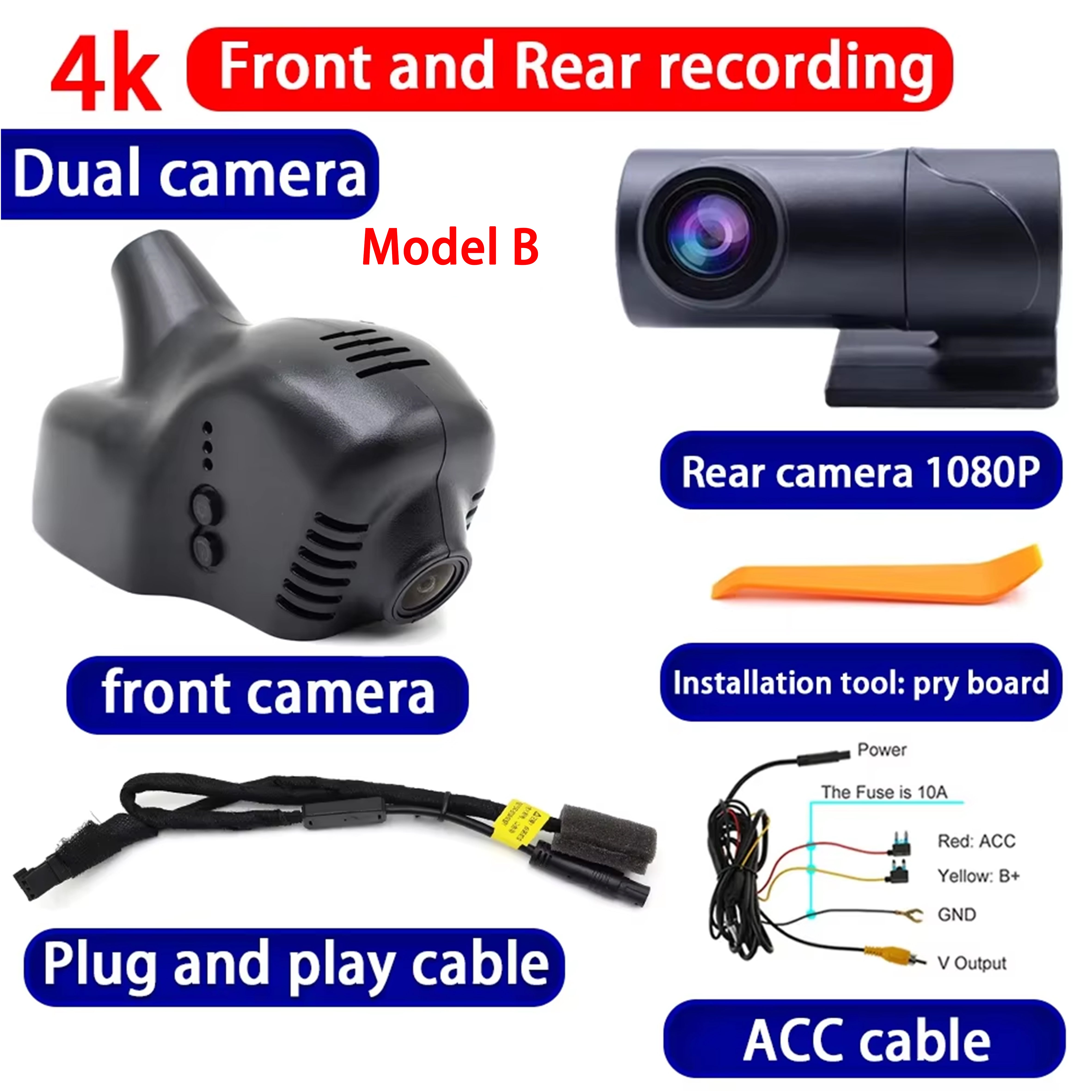 for Skoda Fabia Roomster Praktik Superb B5 B6 Slavia Kamiq Kushaq 4K Dash Cam Wifi Camera Video Recorder