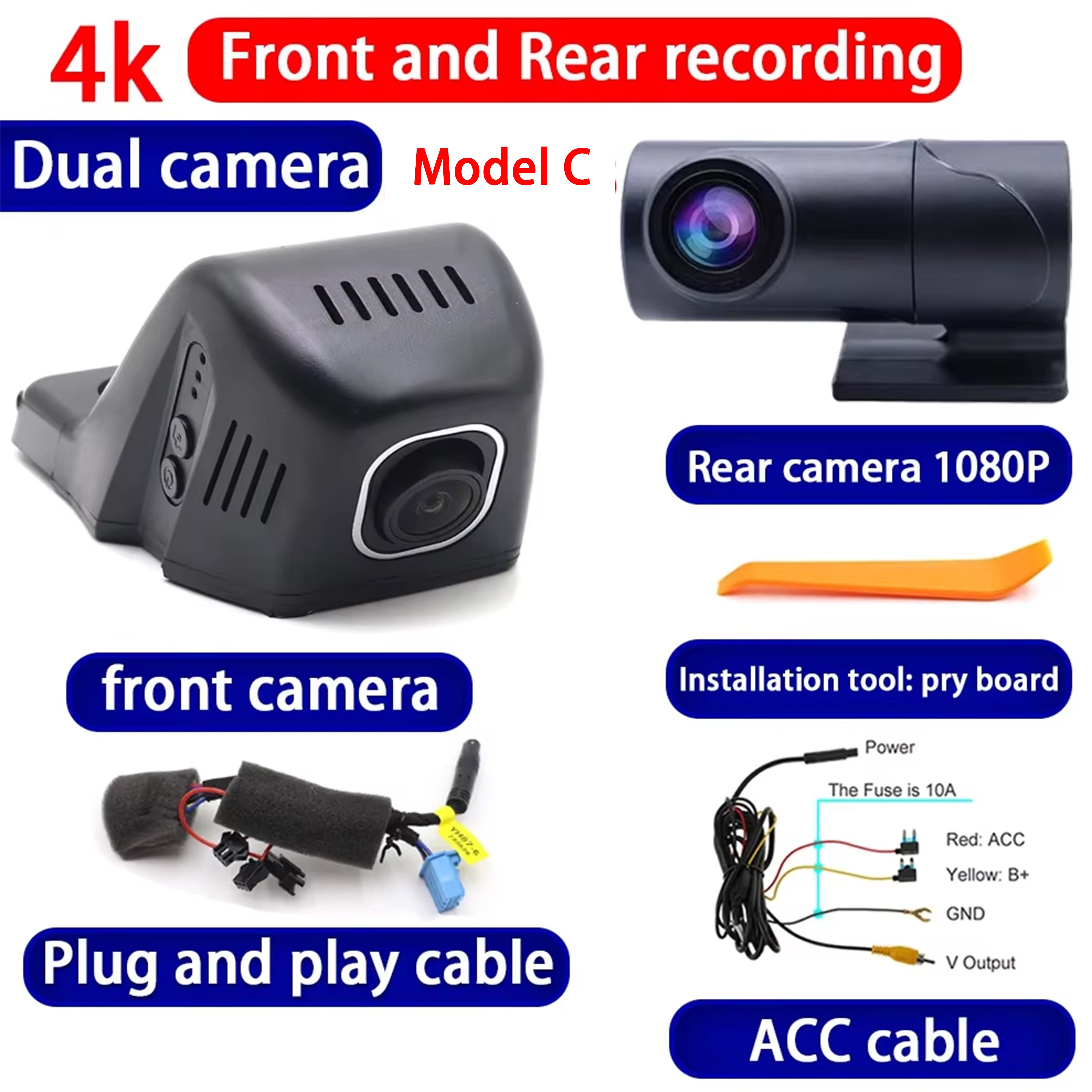 for Skoda Fabia Roomster Praktik Superb B5 B6 Slavia Kamiq Kushaq 4K Dash Cam Wifi Camera Video Recorder
