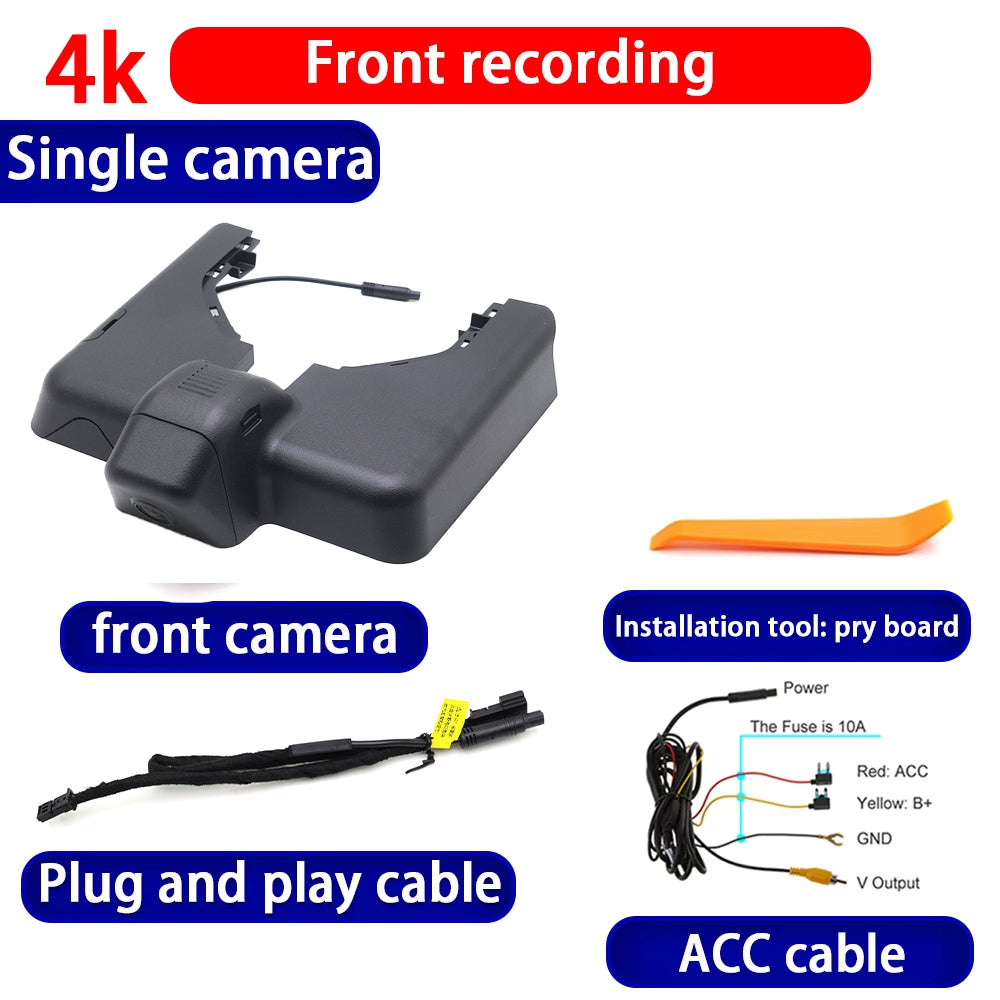 for Hongqi E111 E-QM5 E QM5 EQM5 2021-2025 HUD 4K Dash Cam Wifi Camera Video Recorder