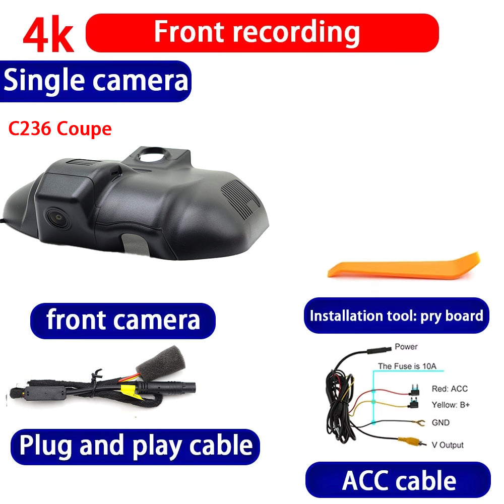 for Mercedes Benz CLE C236 A236 Coupe Cabriolet 2024 2025 4K Dash Cam Wifi Camera Video Recorder