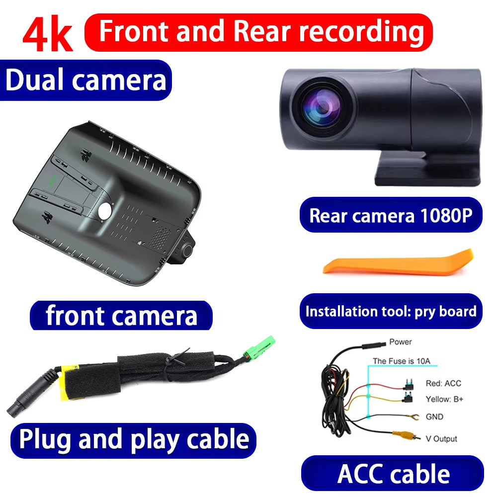 for Geely Jiaji L Maple 80V L Livan 8 Aletra L8 EV 2023-2025 4K Dash Cam Wifi Camera Video Recorder