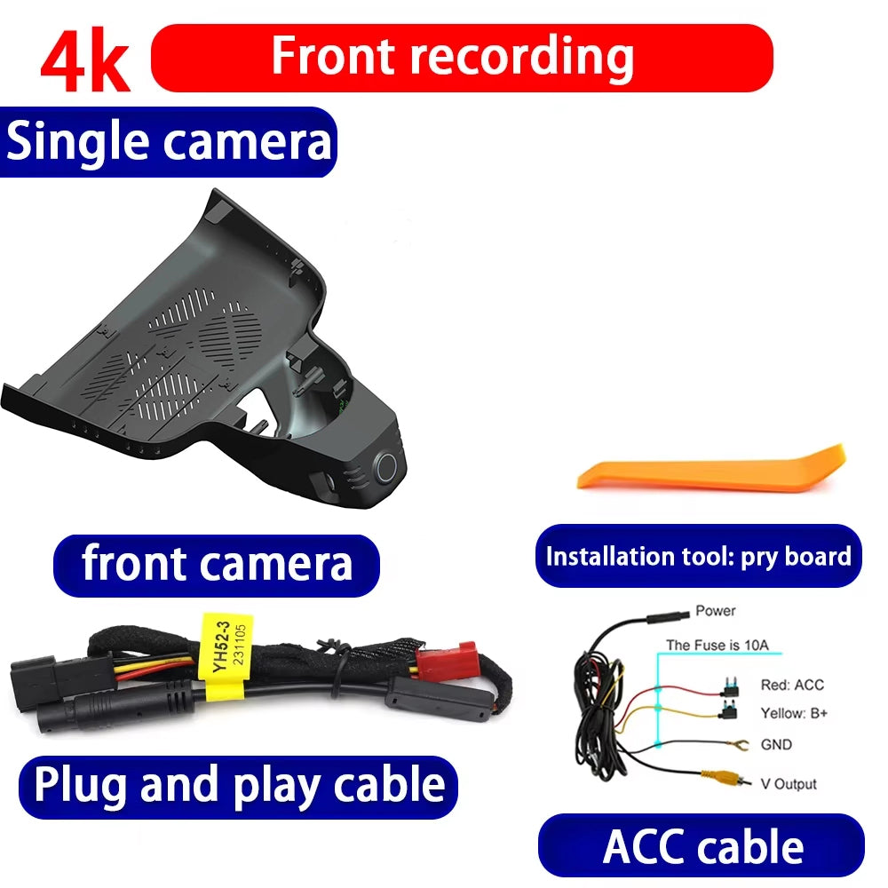 for Mini Hatch Hardtop Cooper E SE Battery Electric J01 2024 2025 4K Dash Cam Wifi Camera Video Recorder