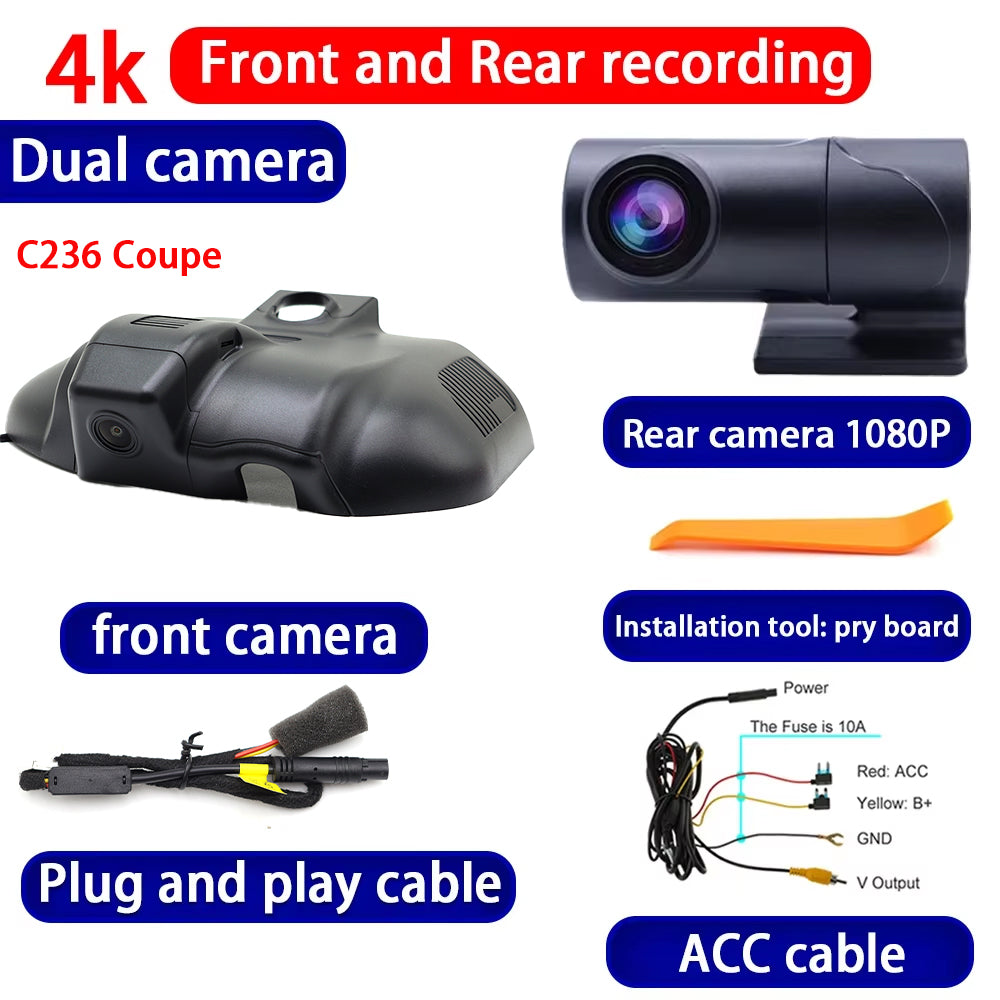 for Mercedes Benz CLE C236 A236 Coupe Cabriolet 2024 2025 4K Dash Cam Wifi Camera Video Recorder
