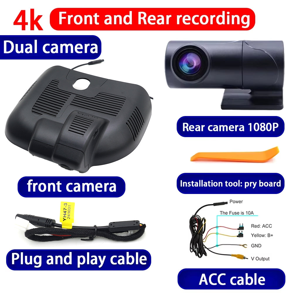 for Mercedes Benz A Class W177 V177 CLA C118 X188 EQA H243 Facelift 4K Dash Cam Wifi Camera Video Recorder