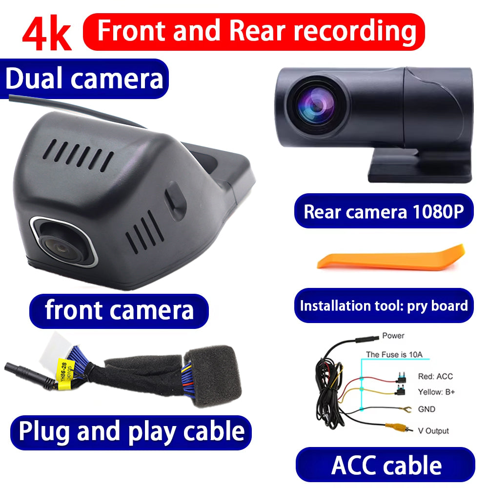 for Lexus GX 460 GX460 J150 2010-2020 4K Dash Cam Wifi Camera Video Recorder