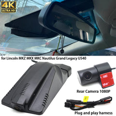 for Lincoln MKZ MKX MKC Nautilus Grand Legacy U540 HUD 4K Dash Cam Wifi Camera Video Recorder
