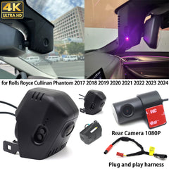 for Rolls Royce Cullinan Phantom 2017 2018 2019 2020 2021 2022 2023 2024 4K Dash Cam Wifi Camera Video Recorder