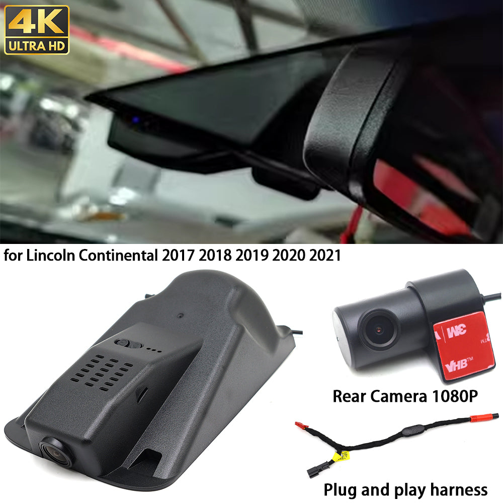 for Lincoln Continental 2017 2018 2019 2020 2021 HUD 4K Dash Cam Wifi Camera Video Recorder