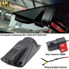for Lincoln Continental 2017 2018 2019 2020 2021 HUD 4K Dash Cam Wifi Camera Video Recorder