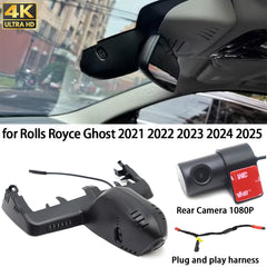 for Rolls Royce Ghost 2021 2022 2023 2024 2025 4K Dash Cam Wifi Camera Video Recorder