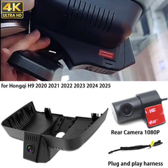 for Hongqi H9 2020 2021 2022 2023 2024 2025 HUD 4K Dash Cam Wifi Camera Video Recorder
