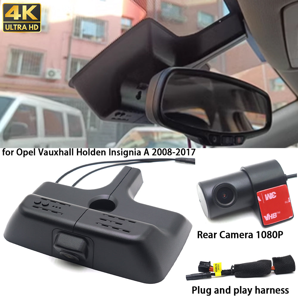 for Opel Vauxhall Holden Insignia A 2008-2017 HUD 4K Dash Cam Wifi Camera Video Recorder