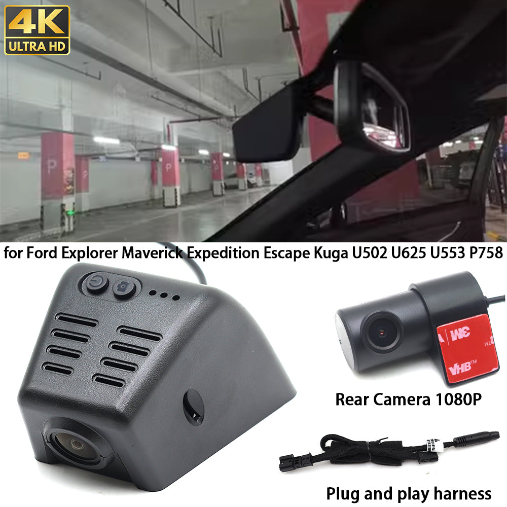 for Ford Explorer Maverick Expedition Escape Kuga U502 U625 U553 P758 HUD 4K Dash Cam Wifi Camera Video Recorder