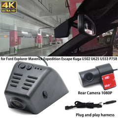 for Ford Explorer Maverick Expedition Escape Kuga U502 U625 U553 P758 HUD 4K Dash Cam Wifi Camera Video Recorder
