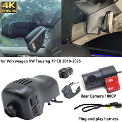 for Volkswagen VW Touareg 7P CR 2010-2025 4K Dash Cam Wifi Camera Video Recorder