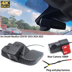 for Lincoln Nautilus CDX707 2023 2024 2025 HUD 4K Dash Cam Wifi Camera Video Recorder
