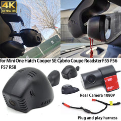 for Mini One Hatch Cooper SE Cabrio Coupe Roadster F55 F56 F57 R58 4K Dash Cam Wifi Camera Video Recorder