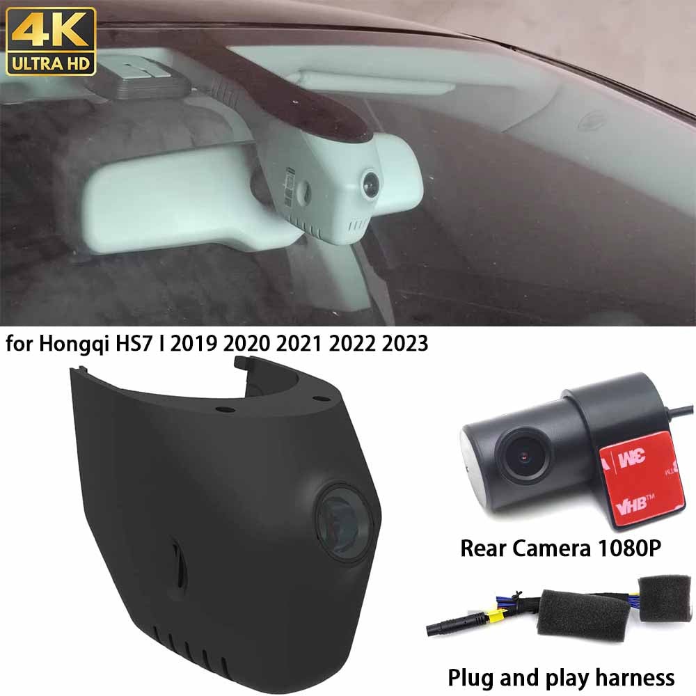 for Hongqi H7 Facelift 2016 2017 2018 2019 2020 2021 HUD 4K Dash Cam Wifi Camera Video Recorder