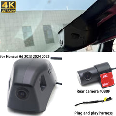 for Hongqi H6 2023 2024 2025 HUD 4K Dash Cam Wifi Camera Video Recorder