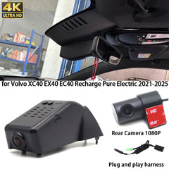 for Volvo XC40 EX40 EC40 Recharge Pure Electric 2021-2025 4K Dash Cam Wifi Camera Video Recorder