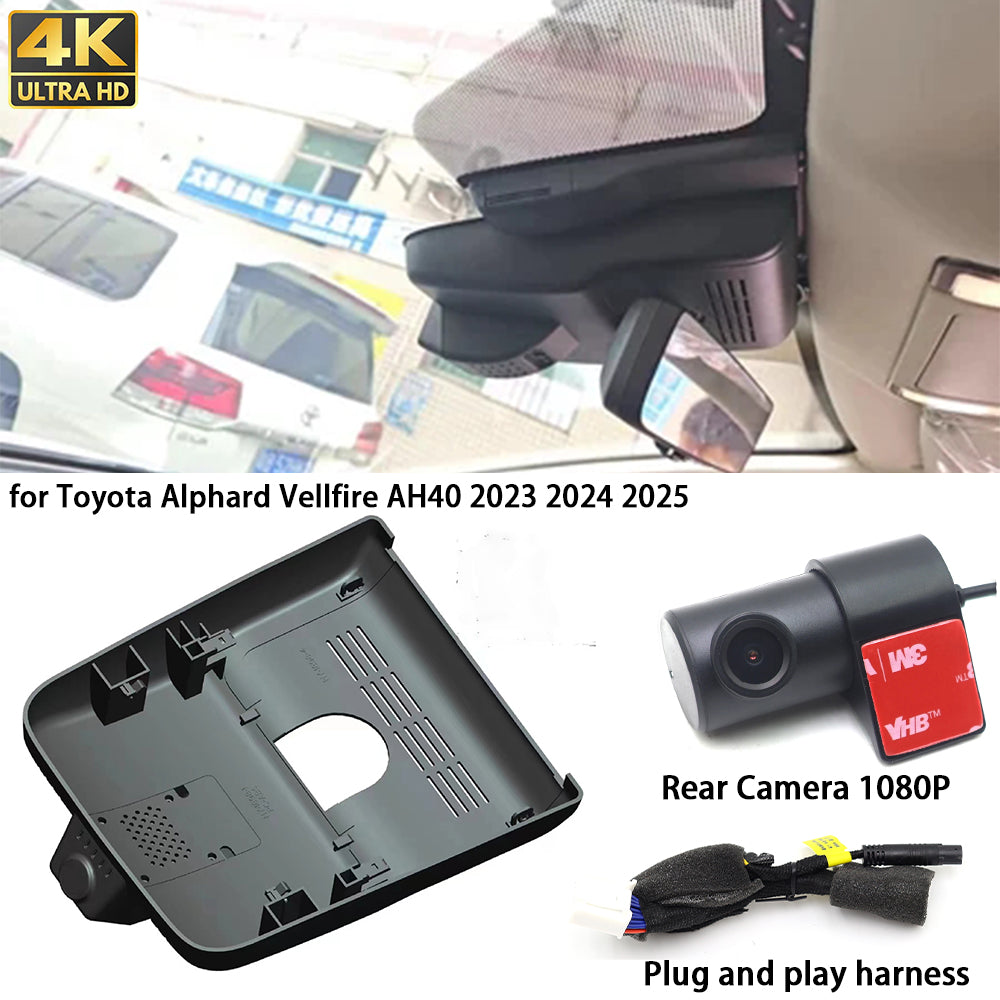 for Toyota Alphard Vellfire AH40 2023 2024 2025 4K Dash Cam Wifi Camera Video Recorder