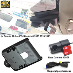 for Toyota Alphard Vellfire AH40 2023 2024 2025 4K Dash Cam Wifi Camera Video Recorder