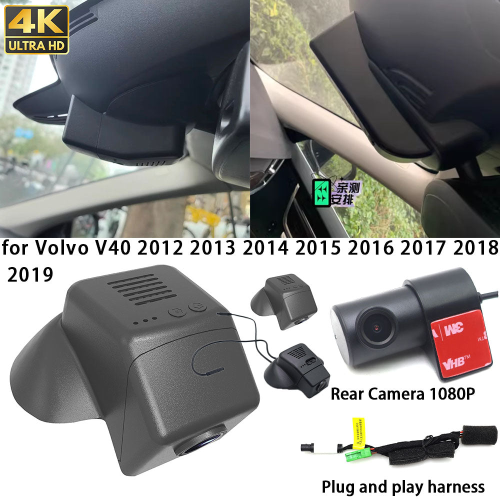 for Volvo V40 2012 2013 2014 2015 2016 2017 2018 2019 4K Dash Cam Wifi Camera Video Recorder