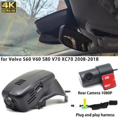 for Volvo S60 V60 S80 V70 XC70 2008-2018 4K Dash Cam Wifi Camera Video Recorder