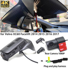 for Volvo XC60 Facelift 2014 2015 2016 2017 4K Dash Cam Wifi Camera Video Recorder