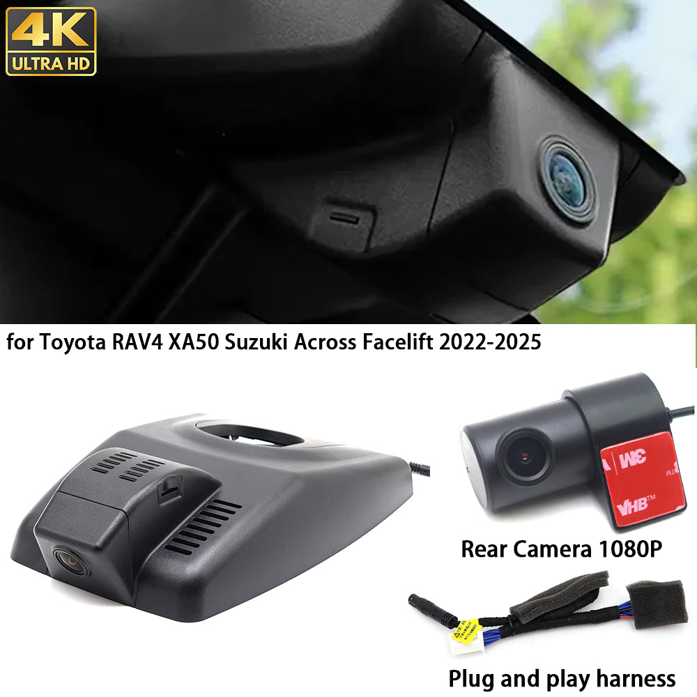 for Toyota RAV4 XA50 Suzuki Across Facelift 2022-2025 4K Dash Cam Wifi Camera Video Recorder