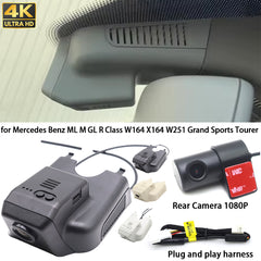 for Mercedes Benz ML M GL R Class W164 X164 W251 Grand Sports Tourer 4K Dash Cam Wifi Camera Video Recorder