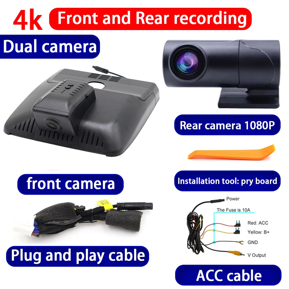 for Toyota bZ4X EA10 Subaru Solterra 2022 2023 2024 2025 4K Dash Cam Wifi Camera Video Recorder