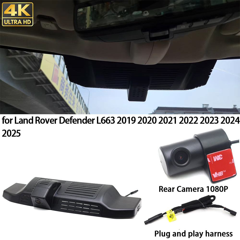 for Land Rover Defender L663 2019 2020 2021 2022 2023 2024 2025 4K Dash Cam Wifi Camera Video Recorder