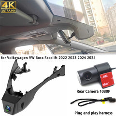 for Volkswagen VW Bora Facelift 2022 2023 2024 2025 4K Dash Cam Wifi Camera Video Recorder