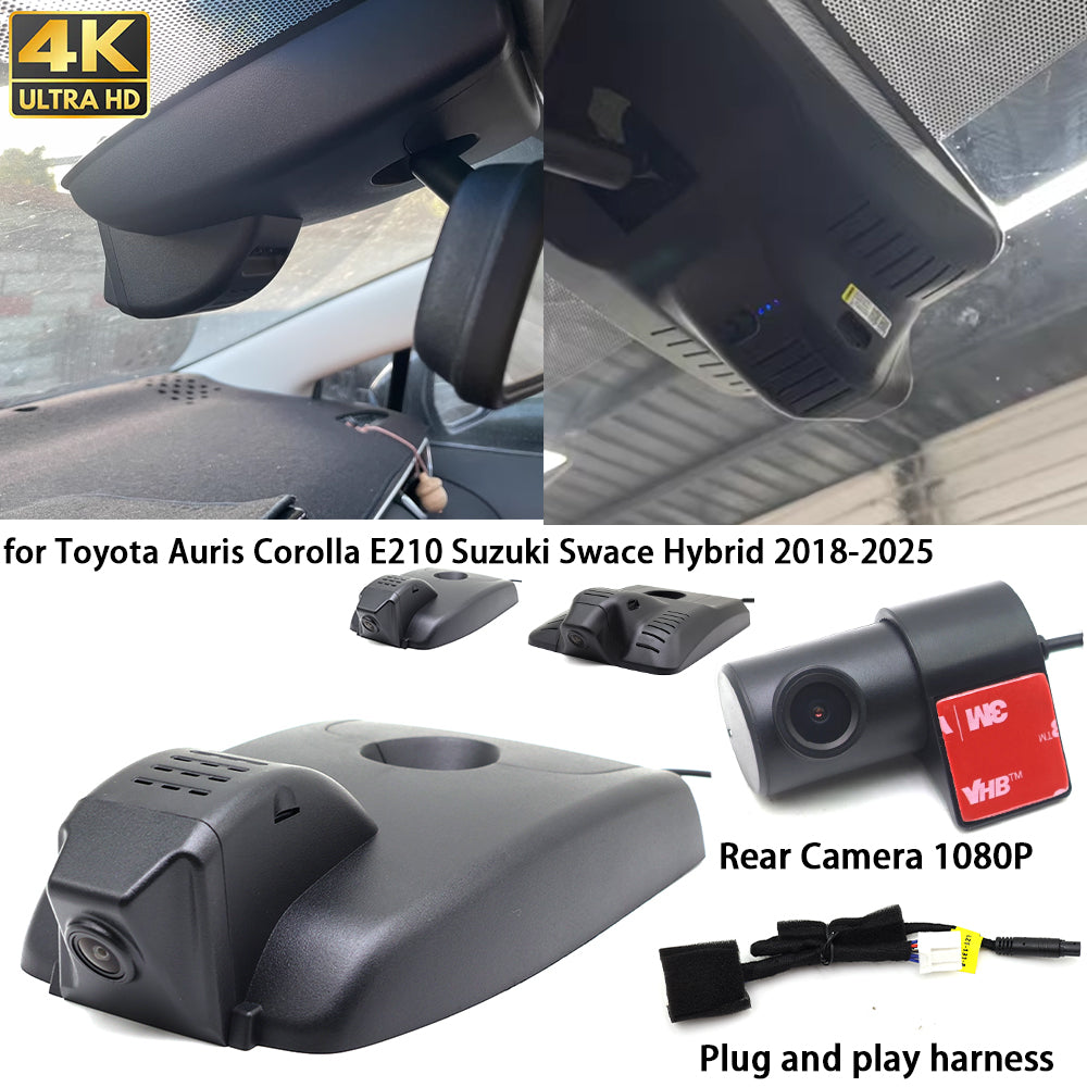 for Toyota Auris Corolla E210 Suzuki Swace Hybrid 2018-2025 4K Dash Cam Wifi Camera Video Recorder