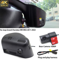 for Jeep Grand Cherokee WK WK2 2011-2022 HUD 4K Dash Cam Wifi Camera Video Recorder