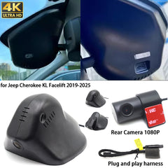 for Jeep Cherokee KL Facelift 2019-2025 4K Dash Cam Wifi Camera Video Recorder