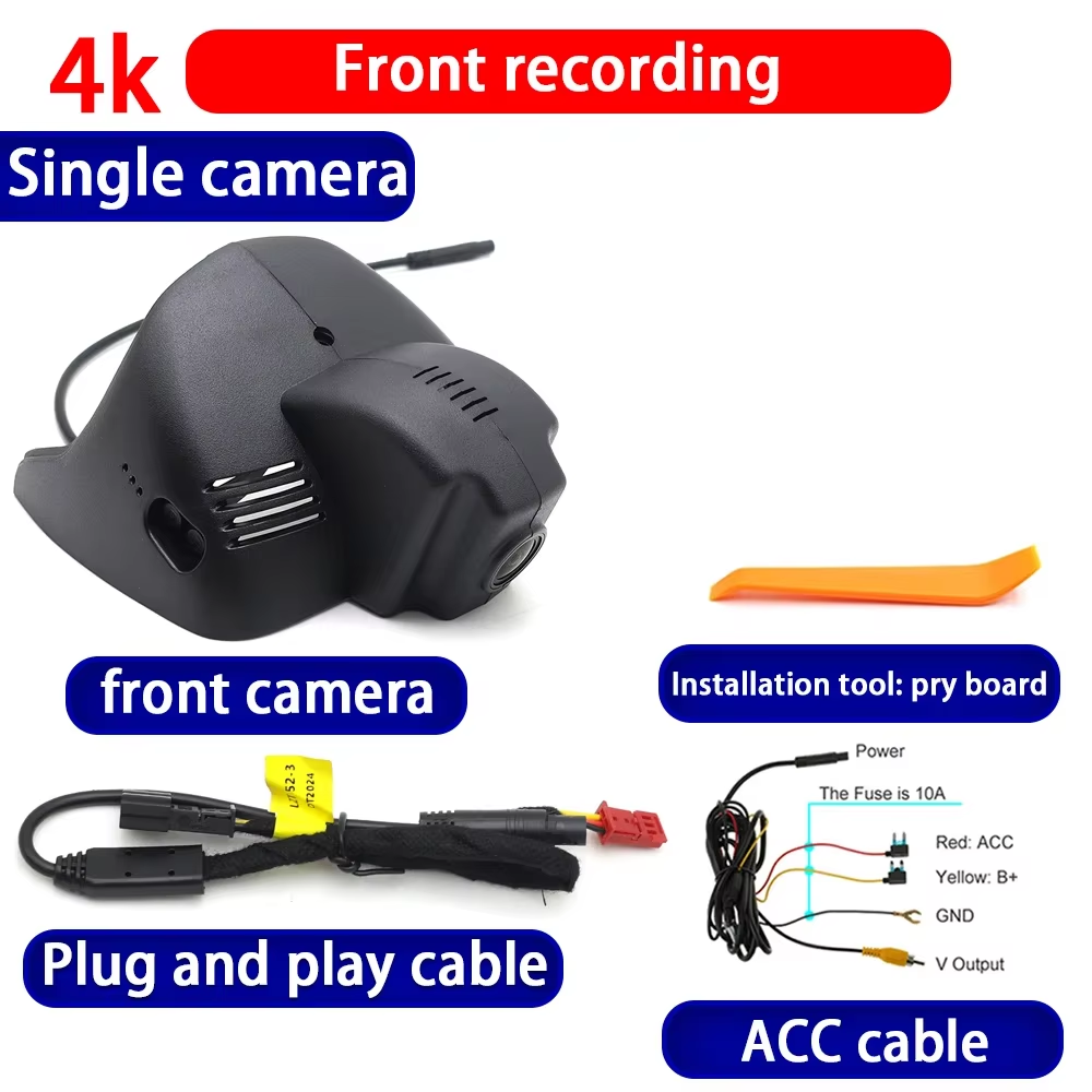 for Smart EQ Fortwo Forfour W453 C453 Cabriolet A453 Electric Drive 4K Dash Cam Wifi Camera Video Recorder