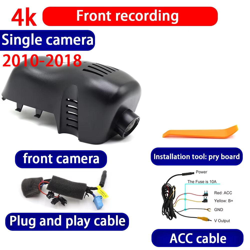 for Volkswagen VW Touareg 7P CR 2010-2025 4K Dash Cam Wifi Camera Video Recorder