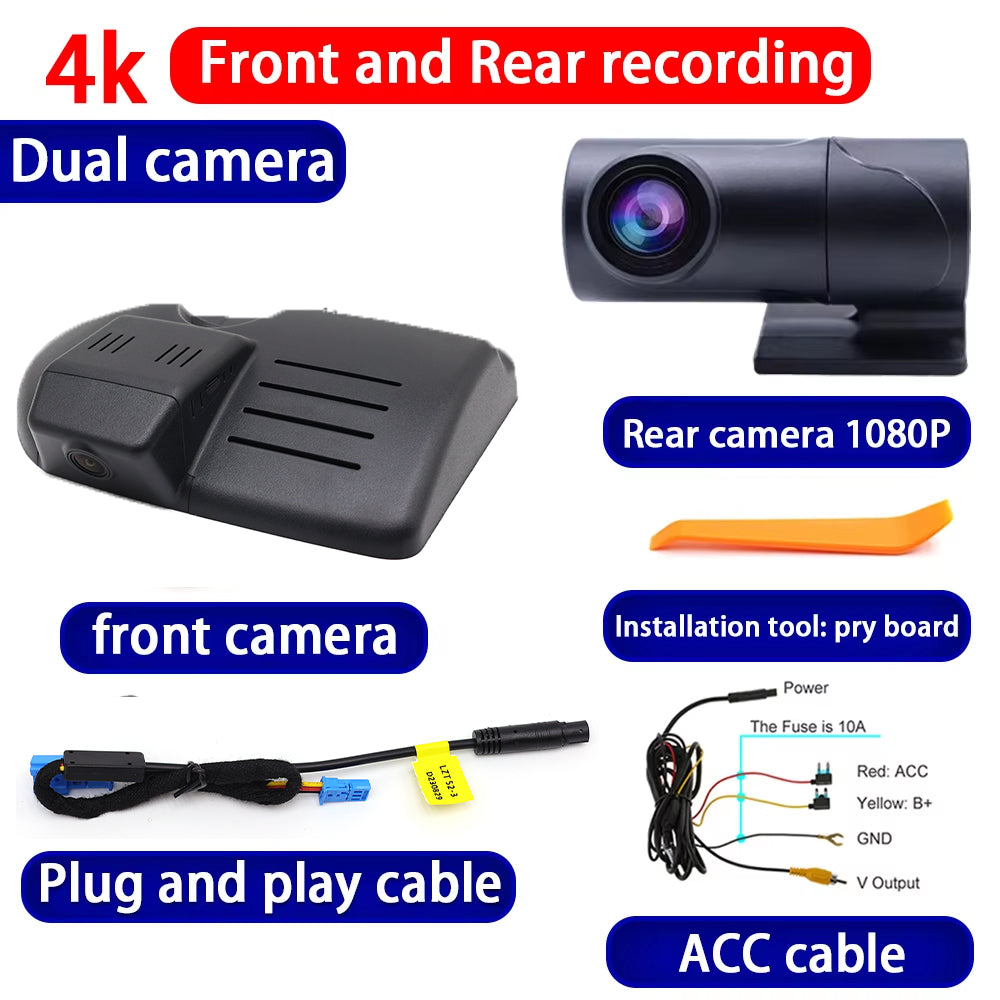 for Ford Mustang S550 2015 2016 2017 2018 2019 2020 2021 2022 2023 4K Dash Cam Wifi Camera Video Recorder