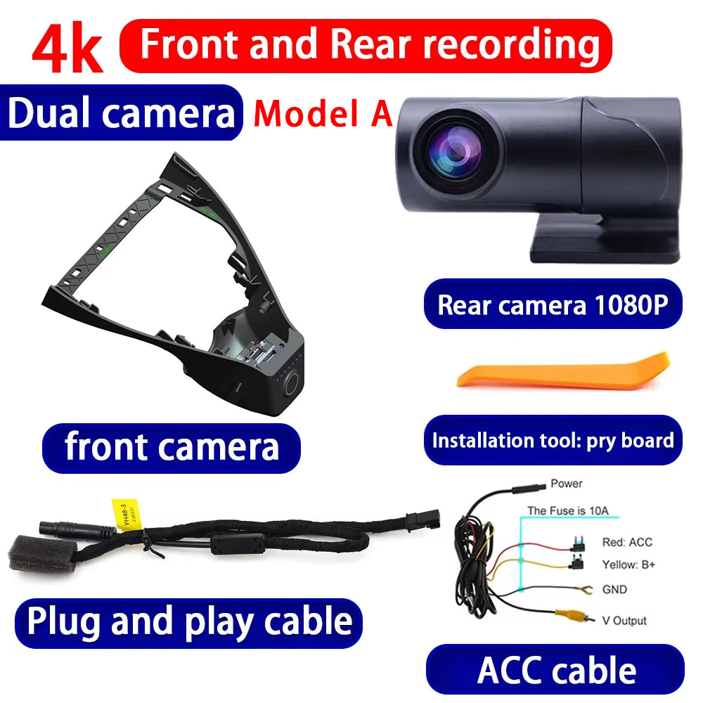 for Volkswagen VW Virtus Polo Sedan Lavida XR Skoda Slavia 2018-2025 4K Dash Cam Wifi Camera Video Recorder