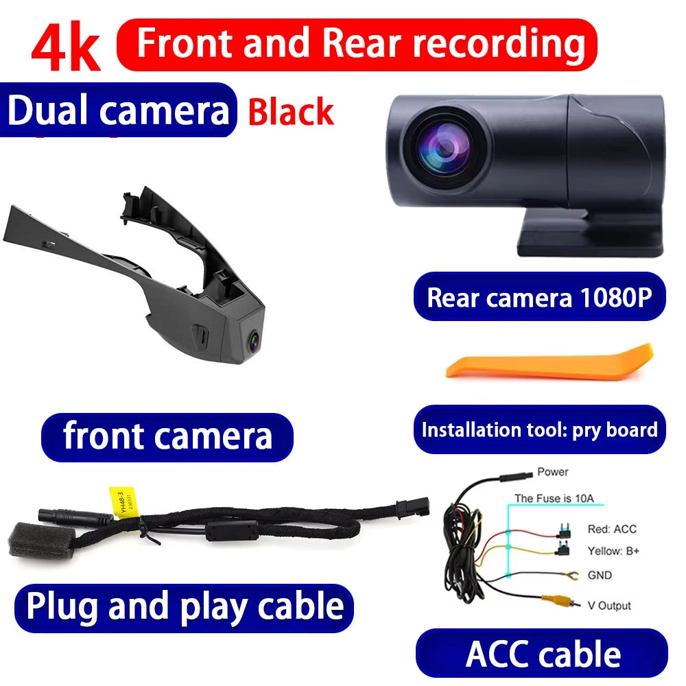 for Volkswagen VW Tavendor 2022 2023 2024 2025 4K Dash Cam Wifi Camera Video Recorder