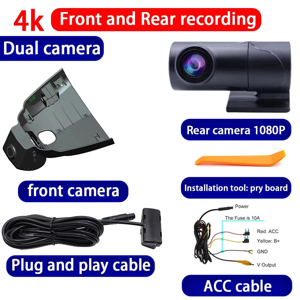 for FAW Bestune T55 2021 2022 2023 2024 2025 4K Dash Cam Wifi Camera Video Recorder