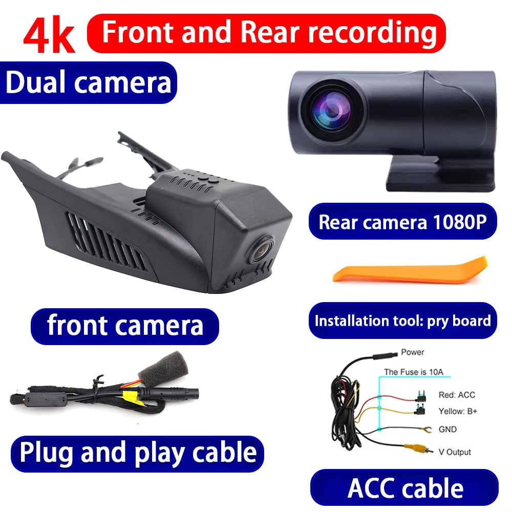 for Mercedes Benz C Class A205 Cabriolet Convertible 2017-2023 4K Dash Cam Wifi Camera Video Recorder