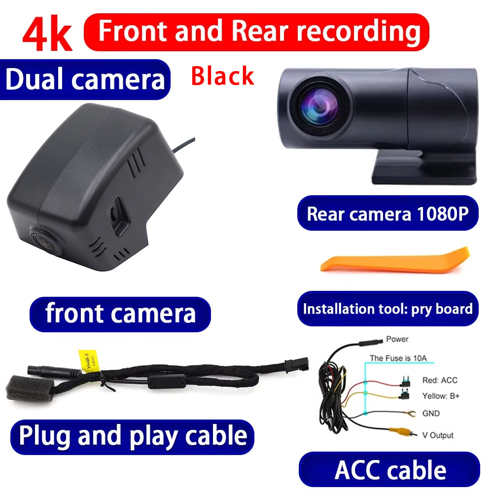for Volkswagen VW Tharu 2021 2022 2023 2024 4K Dash Cam Wifi Camera Video Recorder